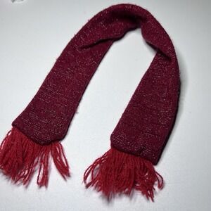 Vtg 11" Fashion Doll‎ Accessory Short, Red, Sparkly Scarf with Fringe/Tassels